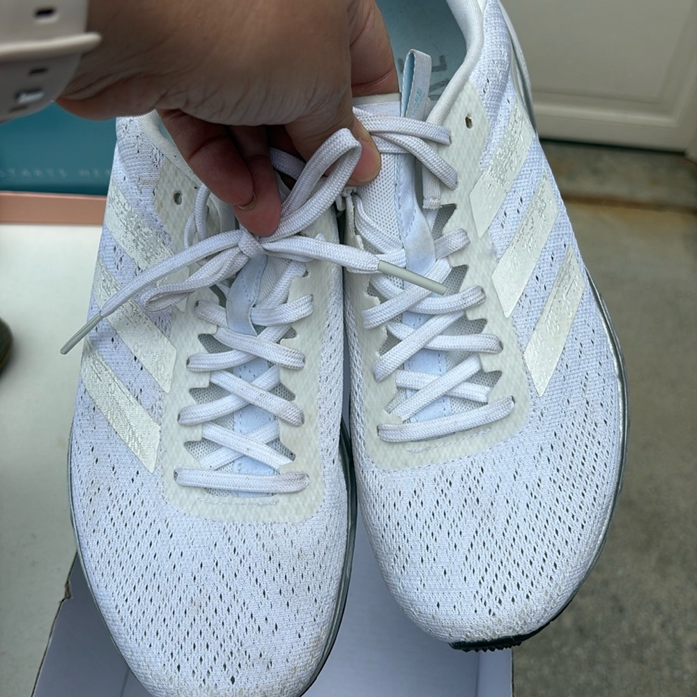 Adidas running shoes white continentals
